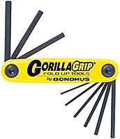 Bondhus 12585 GorillaGrip Set of 5 Hex Fold-up Keys, sizes 3/16-3/8-Inch