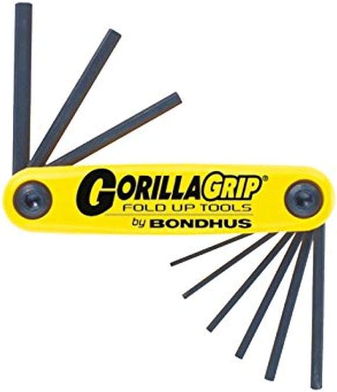 Bondhus 12585 GorillaGrip Set of 5 Hex Fold-up Keys, sizes 3/16-3/8-Inch