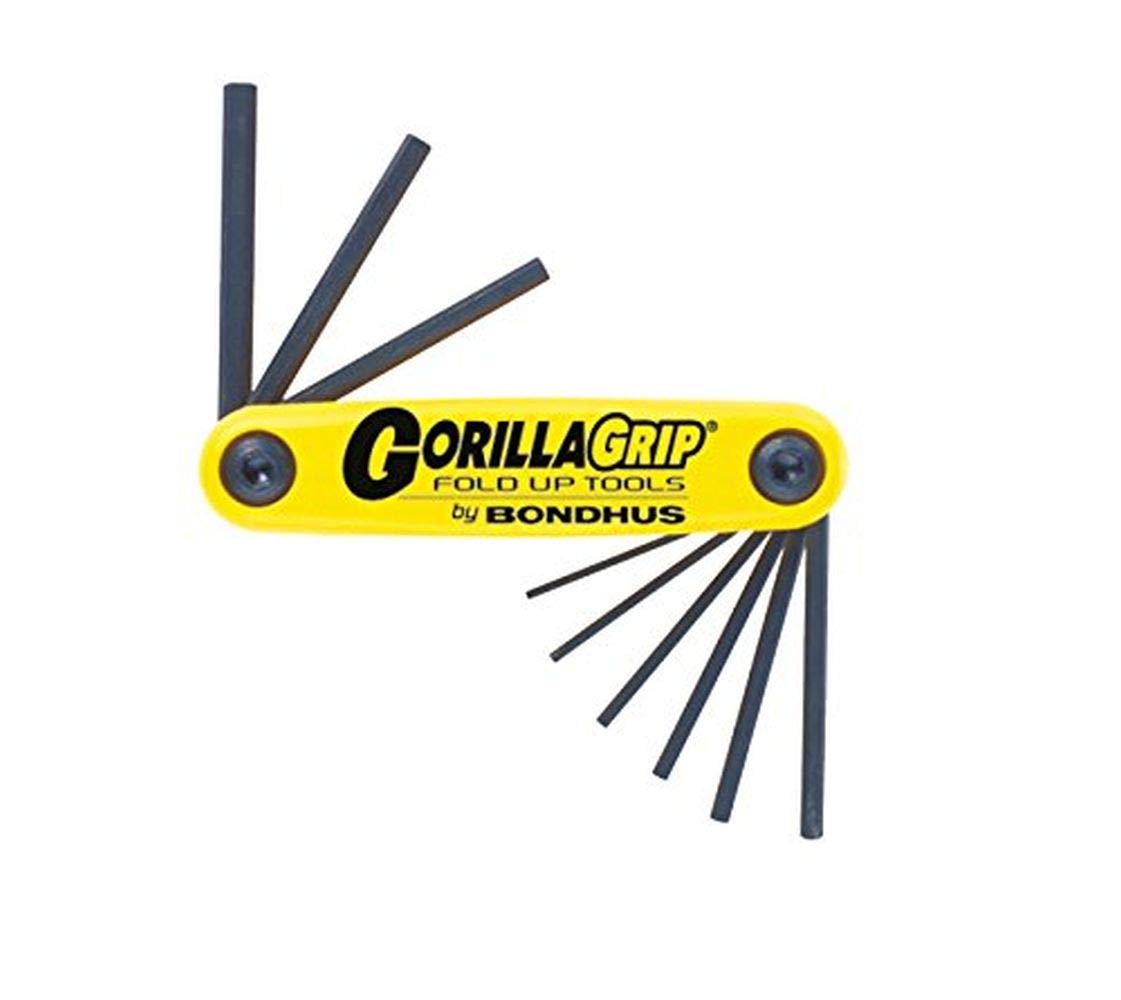 Bondhus 12585 GorillaGrip Set of 5 Hex Fold-up Keys, sizes 3/16-3/8-Inch