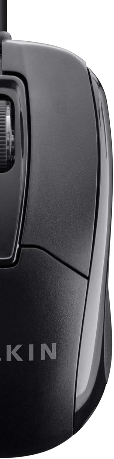 Belkin 3-Button Wired USB Optical Mouse with 5-Foot Cord, Compatible with PCs, Macs, Desktops and Laptops