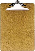 OIC 100% Recycled Hardboard Clipboard, Letter Size, 9in x 12 1/2in, Brown, 83140