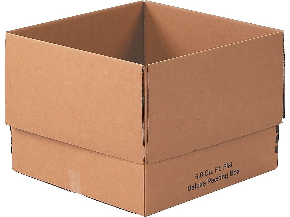 Aviditi 242418DPB Deluxe Packing Corrugated Cardboard Box 24" L x 24" W x 18" H, Kraft, for Shipping