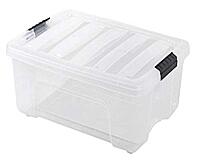 IRIS 12 Quart Stack & Pull Box, Clear, Clear/Black Buckle (100300)