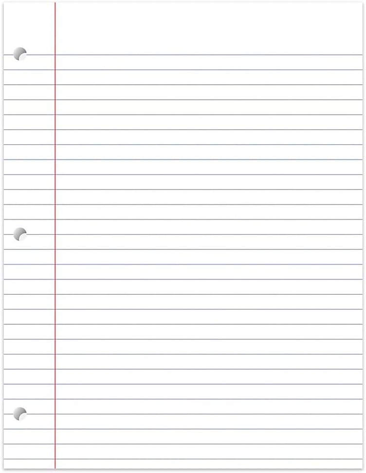 Office Depot Ruled Filler Paper, 3-Hole Punched, 16-Lb, Wide Ruled With Margin, 11in x 8 1/2in, 500 Sheets, 09228OD