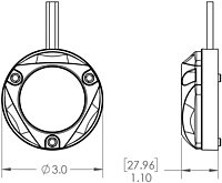 Lumitec Lighting 101457, Mini LED Underwater Light, Surface Mount, Zambezi, Blue Non-Dimming