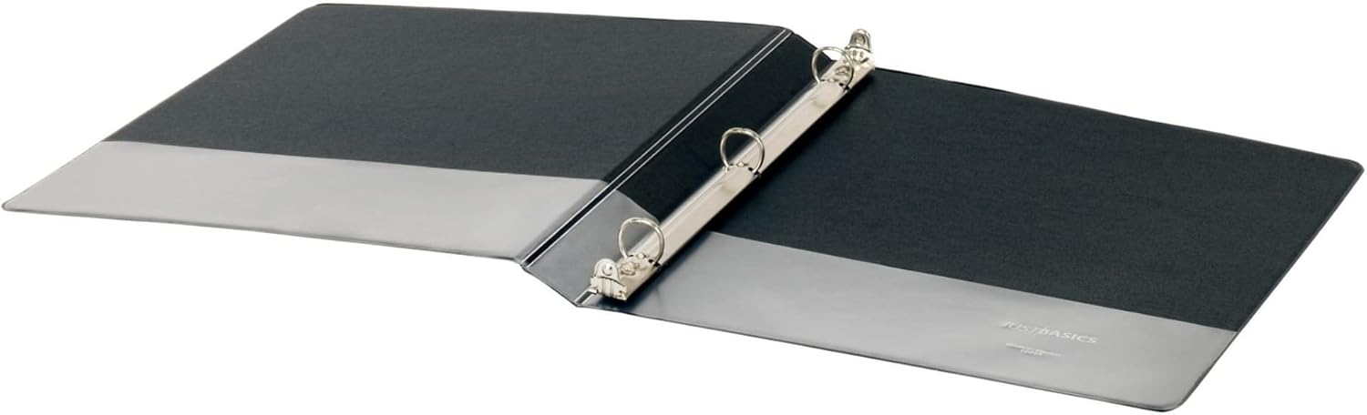 Just Basics Basic Round-Ring View Binder, 1/2" Rings, 61% Recycled, Black