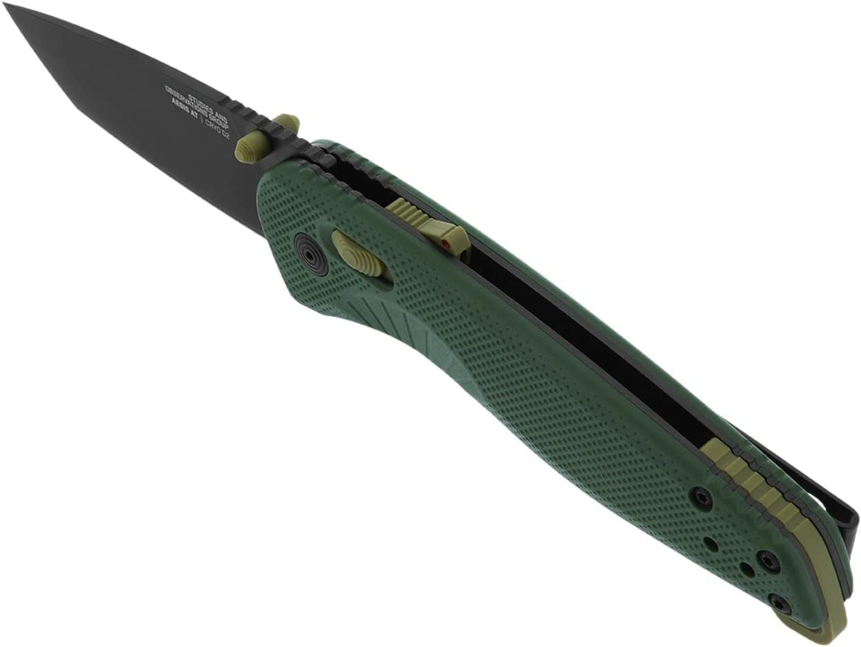 SOG Aegis AT Tanto Assisted Folding Knife, Ambidextrous AT-XR Lock, Heat-Treated D2 Blade, Ergonomic Handle
