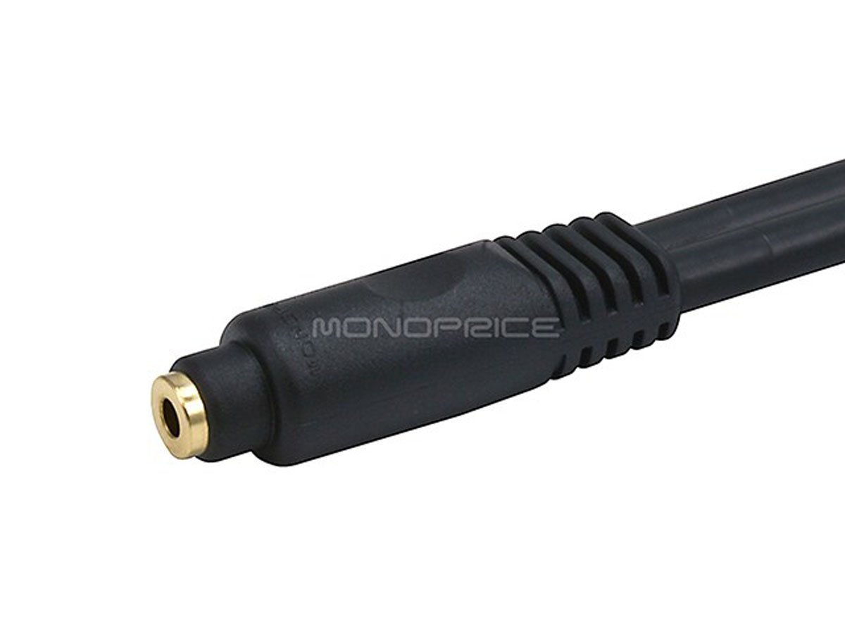 MONOPRICE 3.5mm Stereo Extension Cable - Male to Female, 22AWG Coaxial, Gold-Plated
