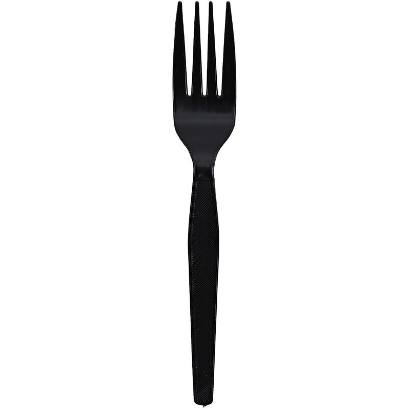 Genuine Joe Heavy Weight Plastic Fork, Black, 1000 Count
