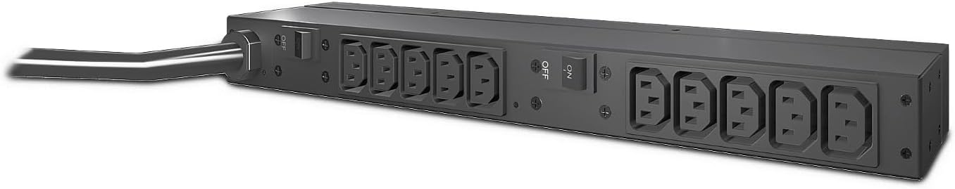 APC Rack Mount PDU, Basic 200V-230V/30A, (10) Outlets, 1U Horizontal Rackmount (AP9571A)