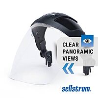 SELLSTROM Safety Face Shield with Universal Hard Hat Slot Adapter, Clear Anti-Fog Polycarbonate