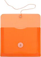 JAM PAPER Plastic Envelopes with Button & String Tie Closure - 12 Pack