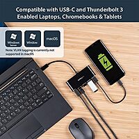 StarTech.com USB C to Ethernet Adapter - 3 Port - with Power Delivery (USB PD) - Power Pass Through Charging