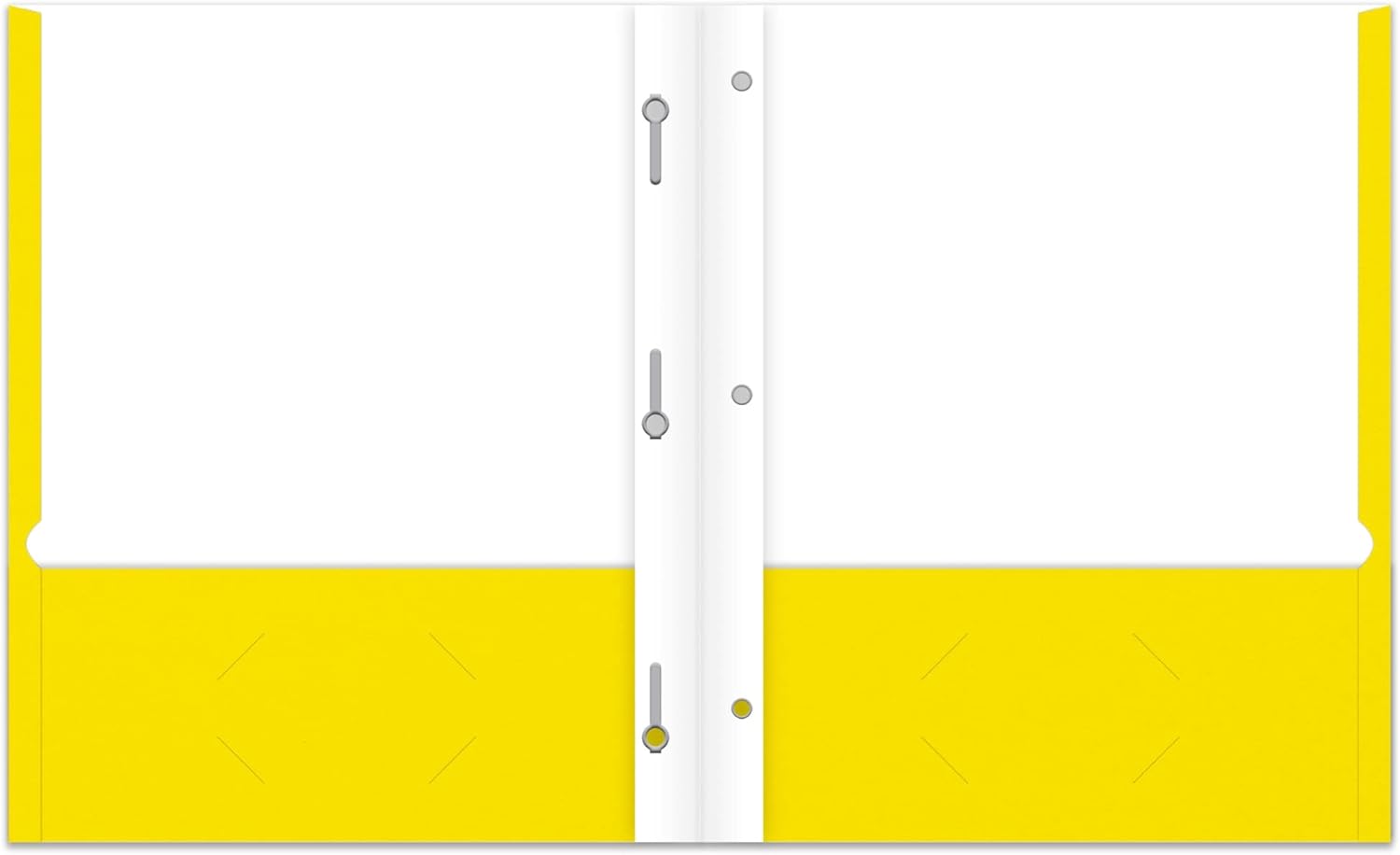 Office Depot® Brand School-Grade 3-Prong Paper Folder, Letter Size, Yellow
