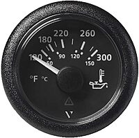 Veratron 52MM (2-1/16") ViewLine Oil Temperature Gauge 120-300°F - Black Dial & Bezel