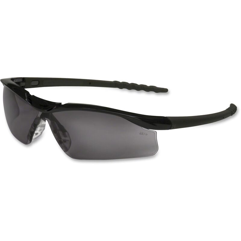 MCR Safety DL112 Dallas Safety Glasses with Polished Black Frame and Gray Lens