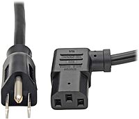 Tripp Lite Standard Computer Power Cord 10A,18AWG (NEMA 5-15P to Left Angle IEC-320-C13) 6-ft.(P006-006-13LA)