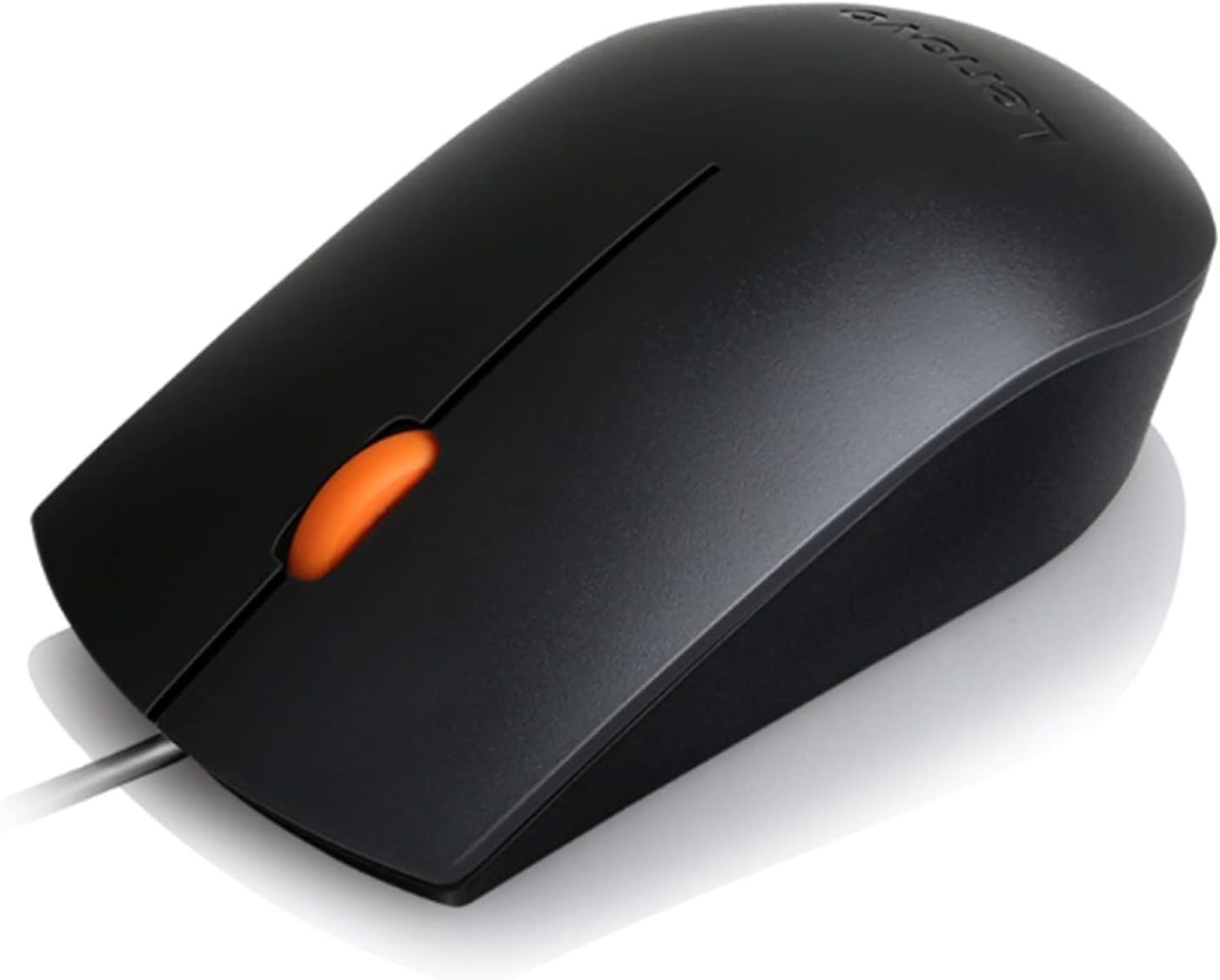 Lenovo 300 USB Wired Computer Mouse - Full Size Optical Ambidextrous Mouse with 1600 DPI, Reliable USB-A Wired Connection