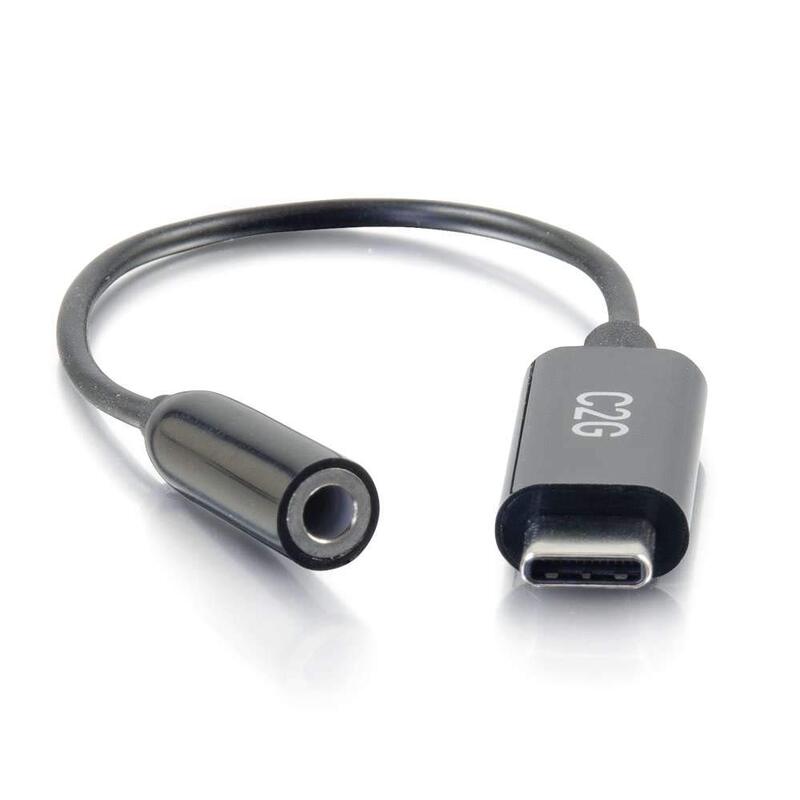 C2G USB C to 3.5mm Audio Adapter - USB C to AUX Cable - USB C to Headphone Jack - 0.39in Mini-phone/USB Audio Cable - 54426