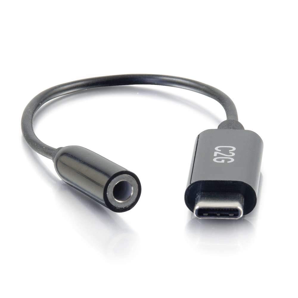 C2G USB C to 3.5mm Audio Adapter - USB C to AUX Cable - USB C to Headphone Jack - 0.39in Mini-phone/USB Audio Cable - 54426
