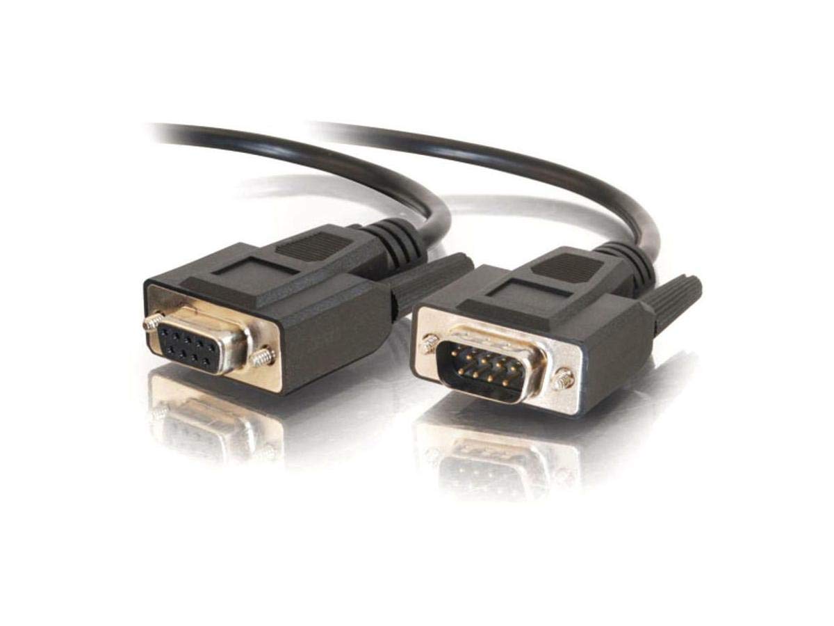 C2G/Cables to Go 52033 DB9 M/F Serial RS232 Extension Cable (25 Feet, Black)