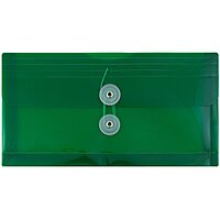 JAM PAPER Plastic Envelopes with Button & String Tie Closure - 12 Pack