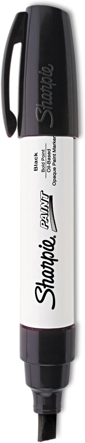 SHARPIE Oil-Based Paint Marker, Bold Point, Black, 1 Count - Great for Rock Painting