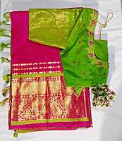 J245: Ready To Ship Beautiful Pure Handloom Mangalagiri Kuppadam Saree With Stitched Embroidery Work Blouse J245: Ready To Ship Beautiful Pure Handloom Mangalagiri Kuppadam Saree With Stitched Embroidery Work Blouse