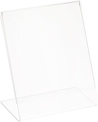 Azar Displays Acrylic L-Shaped Sign Holders, Clear - Pack of 10