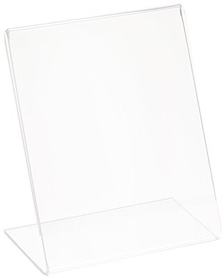 Azar Displays Acrylic L-Shaped Sign Holders, Clear - Pack of 10