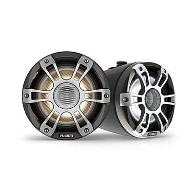 Fusion Garmin Signature Series 3i Marine Wake Tower Speakers, 6.5" 230-watt CRGBW Sports Black Marine Wake Tower Speakers