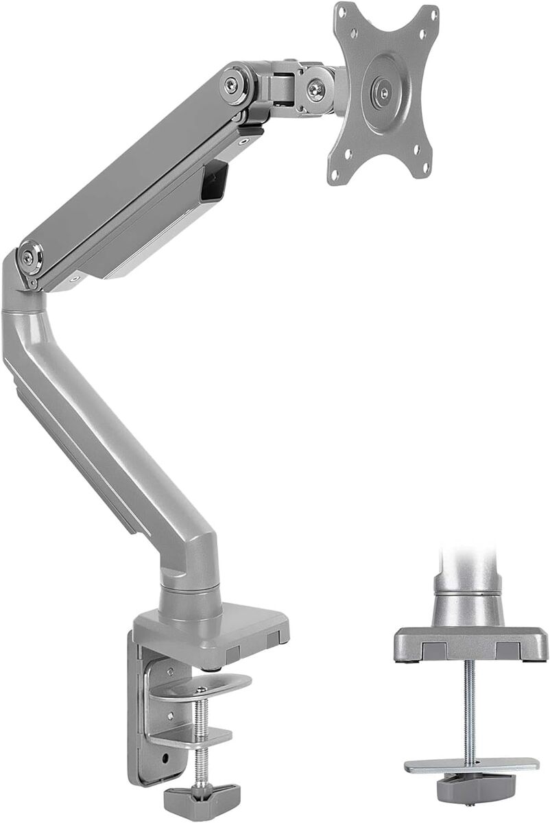 Mount-It! Single Monitor Desk Mount with Height Adjustable Mechanical Spring Arm