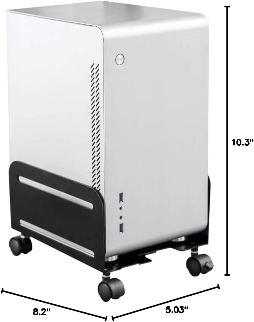 Tripp Lite Mobile CPU Caddy for Computer Towers -Adjustable, Locking Casters, Black - 22.05 lb Capacity - DCPU2