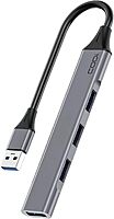 CODi USB-A 4-Port Hub - for Computer - USB Type A - 4 x USB Ports - 1 x USB 2.0 - 2 x USB 3.0 - Gray - Wired
