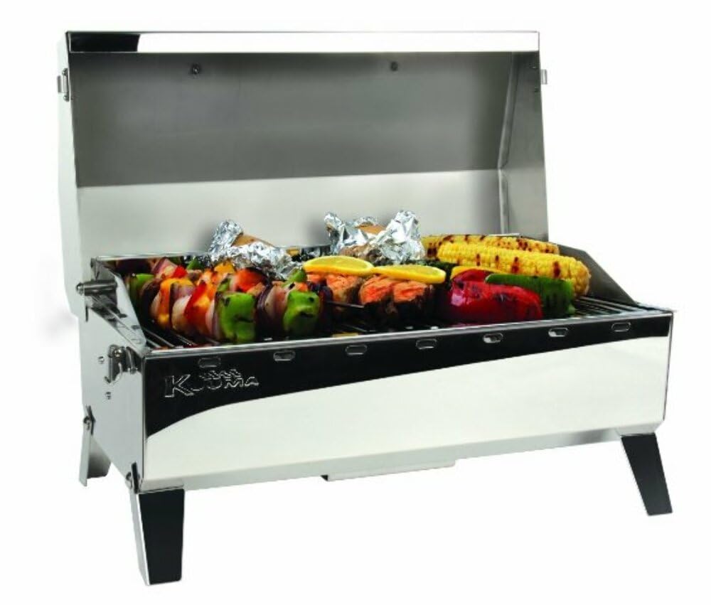 Kuuma Stow and Go Propane Tabletop and Mountable Grill - Stainless Steel Gas Grill with Foldable Legs | Great for Camping