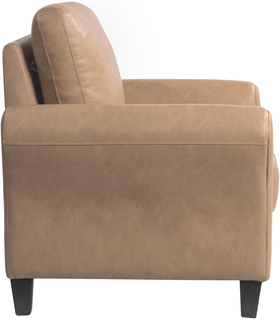 Lifestyle Solutions Winslow Faux Leather Chair With Rolled Arms, Light Brown/Black