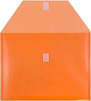 JAM PAPER Plastic Booklet Envelopes with Hook & Loop Closure - Pack of 12