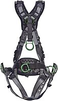 MSA V-FIT Derrick Full-Body Harness - Back/Chest/Hip D-Rings, Tongue-Buckle Leg Straps, Shoulder/Lumbar Padding