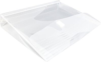 JAM PAPER Plastic Booklet Expansion Envelopes with Hook & Loop Closure - Letter