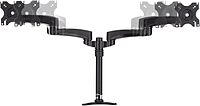 StarTech.com Desk Mount Dual Monitor Arm - Articulating - Supports Monitors 12'' to 24" (29.9lb/13.6kg) - Adjustable VESA Monitor Arm - Grommet or Desk Mount - Black (ARMDUAL)