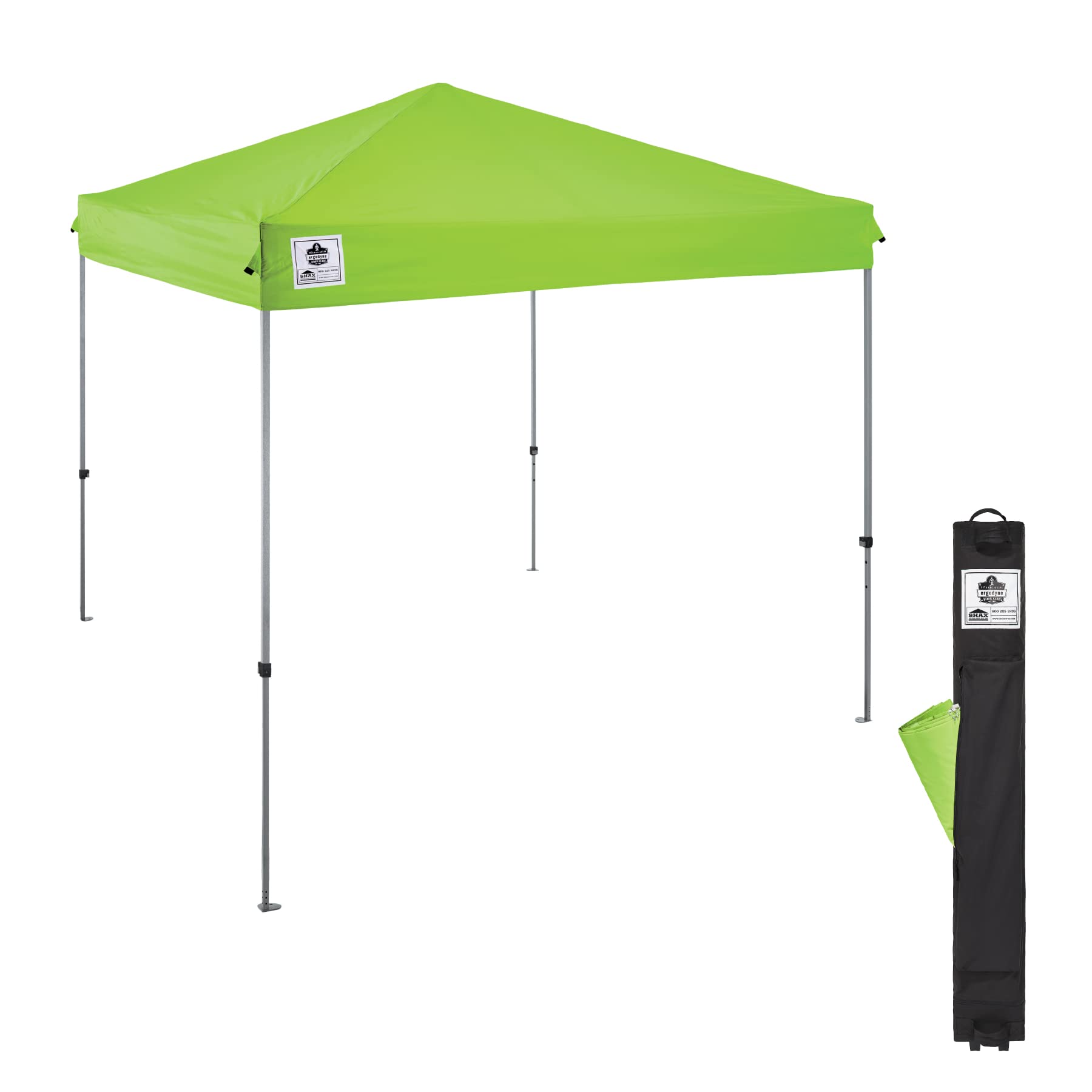 Ergodyne SHAX 6010 Pop-Up Canopy Tent, Lightweight, 10' x 10', Lime