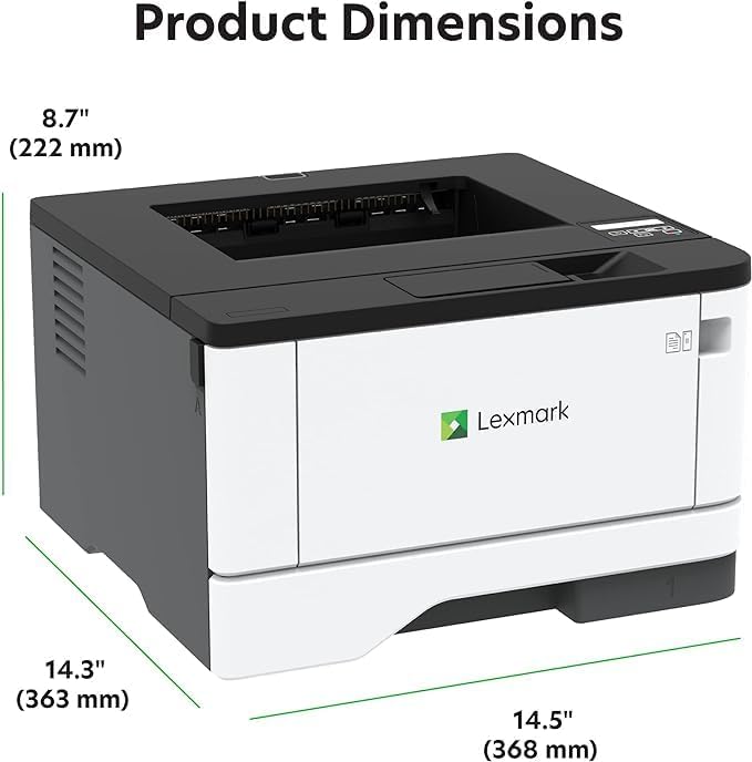 Lexmark MS431dw Black and White Laser Printer, Wireless with Ethernet, Mobile-Friendly and Cloud Connection with Automatic