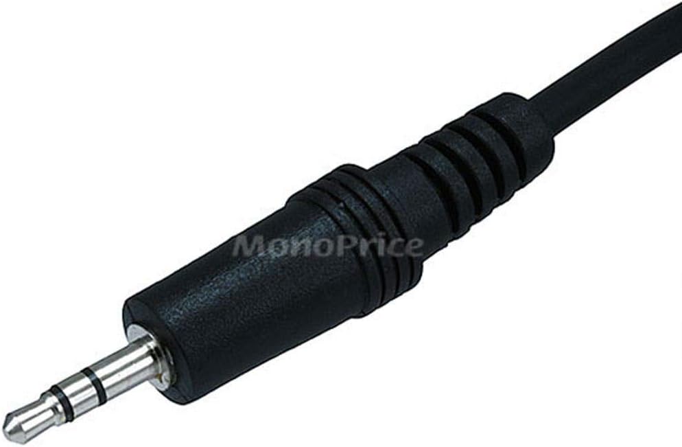 Monoprice Audio/Stereo Cable - 3.5mm(1/8") AUX, TRS, Male Plug to Female Jack, Molded Strain Relief Boots, 12 Feet, Black