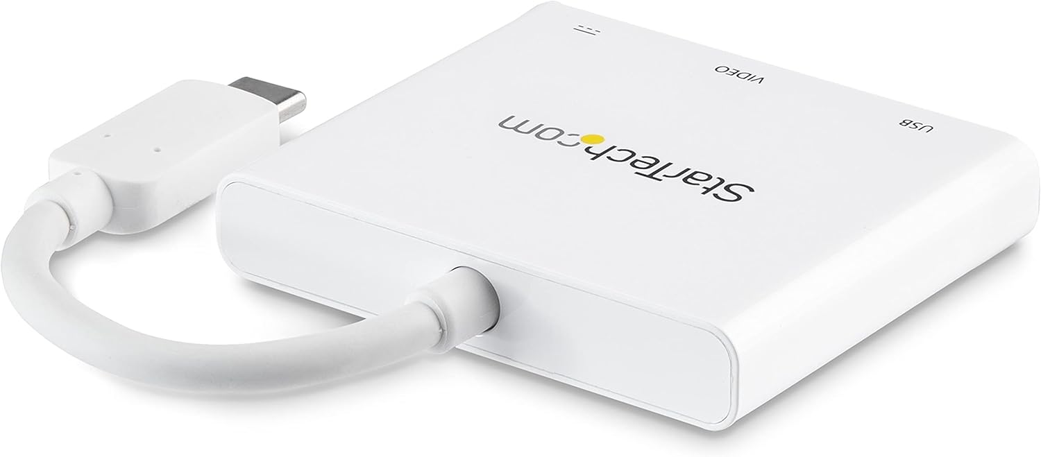 StarTech.com USB-C to HDMI Adapter - White - 4K 30Hz - Thunderbolt 3 Compatible - with Power Delivery (USB PD)