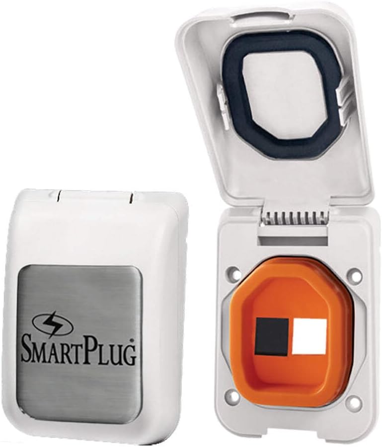 SmartPlug Data Port Case/Inlet Only - White Cover w/One Blank Plug & One Open Port