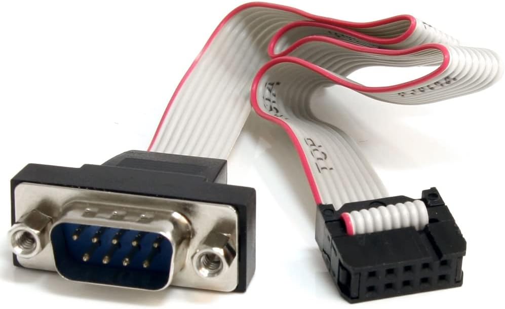 StarTech.com 16in 9 Pin Serial Male to 10 Pin Motherboard Header Panel Mount Cable - motherboard to RS232 (PNL9M16),Gray