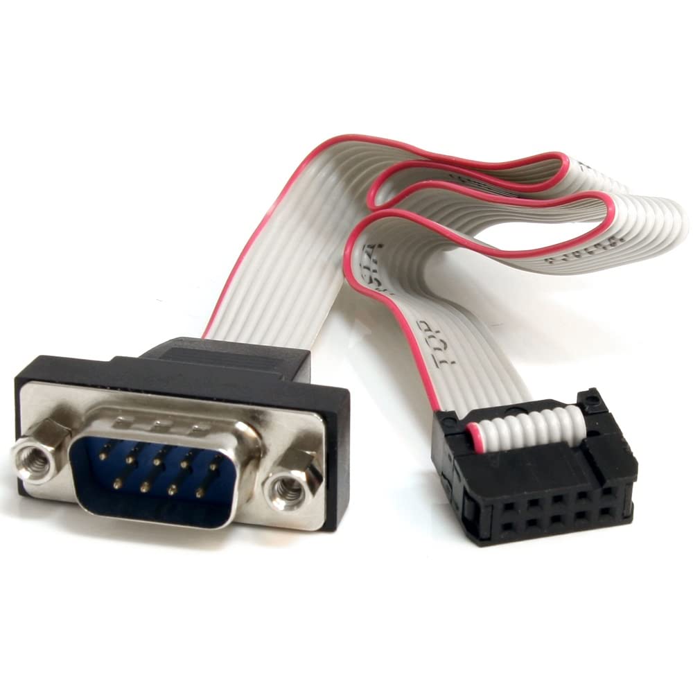 StarTech.com 16in 9 Pin Serial Male to 10 Pin Motherboard Header Panel Mount Cable - motherboard to RS232 (PNL9M16),Gray