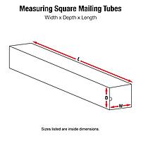 Aviditi Square Corrugated Cardboard Mailing Tubes, 2" x 2" x 37", White, Pack of 50, for Shipping, Storing, Mailing