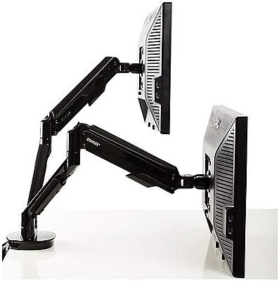Staples Dual Monitor Arm, up to 30-inch Monitors, Black (51729) Dual Arm