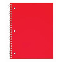 Just Basics® Poly Spiral Notebook, 8 1/2" x 10 1/2", Wide Ruled, 140 Pages (70 Sheets), Red
